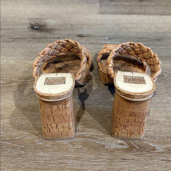 EUC [Dolce Vita] Ashby Cork Braided Slip-On Black Heel Sandals Women’s 7.5 - Picture 8 of 10